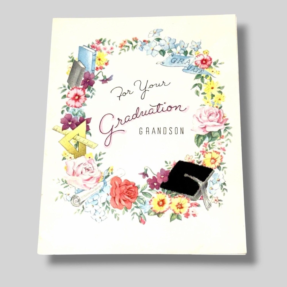 Golden Bell For Your Graduation Grandson Congratulations Greeting Card HBX